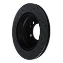 R1 69-83 Porsche 911 Rear Right Drilled & Slotted Black Brake Rotor