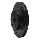 R1 80-89 Buick CENTURY Front Right Drilled & Slotted Black Brake Rotor