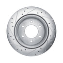 R1 19-25 Ford Ranger Rear Drilled & Slotted Silver Brake Rotor Set