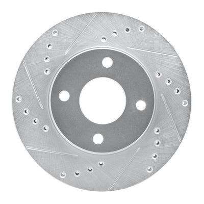R1 95-04 Ford CONTOUR Front Left Drilled & Slotted Silver Brake Rotor