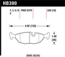 Hawk Talon 1991 BMW 318i E30 Body Code / To 4/91 Drilled and Slotted Rear Brake Rotor Set