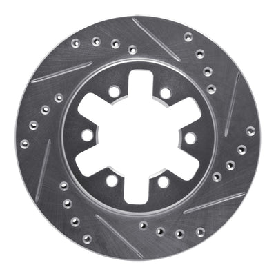 R1 85-97 Nissan D21 Pickup RWD (4 Cyl Excl HD) Front Right Drill & Slot Silver Brake Rotor
