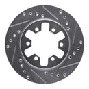 R1 85-97 Nissan D21 Pickup RWD (4 Cyl Excl HD) Front Right Drill & Slot Silver Brake Rotor