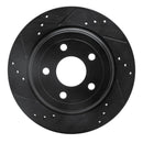 R1 08-10 Chevrolet Cobalt Rear Left Drilled & Slotted Black Brake Rotor