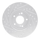 R1 90-97 Infiniti Q45 Front Right Drilled & Slotted Silver Brake Rotor