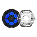 DS18 Hybrid Marine Speaker w/ Driver And RGB LEDs 8in 2-Way 350 Watts RMS 4 ohm Black w/ Covers