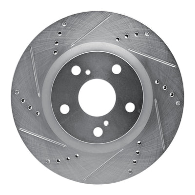 R1 90-95 Mercedes-Benz 300E Front Left Drilled & Slotted Silver Brake Rotor
