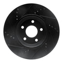 R1 04-12 Chevrolet Cobalt Front Right Drilled & Slotted Black Brake Rotor