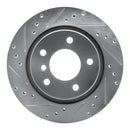 R1 99-06 BMW 323i Rear Drilled & Slotted Silver Brake Rotor Set