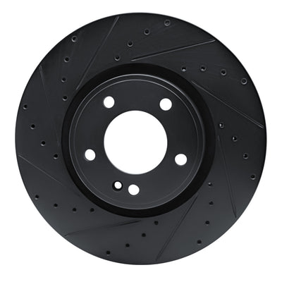 R1 2019-2025 Mercedes-Benz G550 Front Left Drilled & Slotted Black Brake Rotor