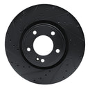 R1 2019-2025 Mercedes-Benz G550 Front Left Drilled & Slotted Black Brake Rotor