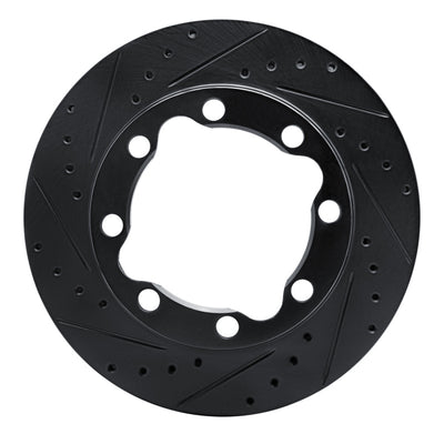 R1 92-00 Chevrolet K3500 Front Left Drilled & Slotted Black Brake Rotor