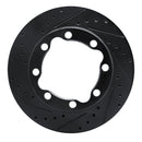 R1 92-00 Chevrolet K3500 Front Left Drilled & Slotted Black Brake Rotor