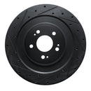 R1 21-26 Genesis Electrified GV70 Rear Left Drilled & Slotted Black Brake Rotor