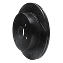 R1 14-18 Subaru Forester Rear Left Drilled & Slotted Black Brake Rotor
