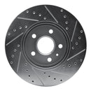 R1 08-14 Cadillac CTS Front Left Drilled & Slotted Silver Brake Rotor