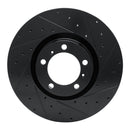 R1 10-24 Audi RS e-Tron GT Right Front Drilled & Slotted Black Brake Rotor