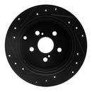 R1 00-10 Pontiac Vibe Rear Drilled & Slotted Black Brake Rotor Set