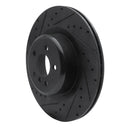 R1 10-14 BMW X5 Rear Left Drilled & Slotted Black Brake Rotor