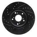 R1 06-15 Acura CSX Front & Rear Drilled & Slotted Black Brake Rotor Set