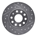 R1 05-25 Audi A3 Quattro Rear Drilled & Slotted Silver Brake Rotor Set