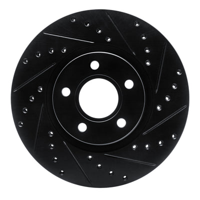 R1 04-19 Ford C-MAX Front Right Drilled & Slotted Black Brake Rotor