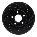 R1 04-19 Ford C-MAX Front Right Drilled & Slotted Black Brake Rotor