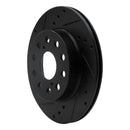 R1 91-95 Toyota MR2 Rear Left Drilled & Slotted Black Brake Rotor