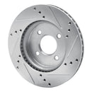 R1 12-24 Nissan Note Front Drilled & Slotted Silver Brake Rotor Set