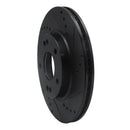 R1 17-22 Hyundai Ioniq Front Right Drilled & Slotted Black Brake Rotor