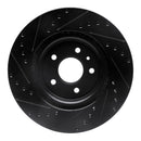 R1 09-10 Ford Taurus (Excl SHO) Front Right Drilled & Slotted Black Brake Rotor