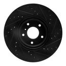 R1 05-23 Infiniti G25 Front & Rear Drilled & Slotted Black Brake Rotor Set