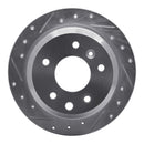 R1 86-89 Jaguar XJ6 Rear Left Drilled & Slotted Silver Brake Rotor