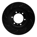 R1 10-24 Lexus GX460 Front & Rear Drilled & Slotted Black Brake Rotor Set