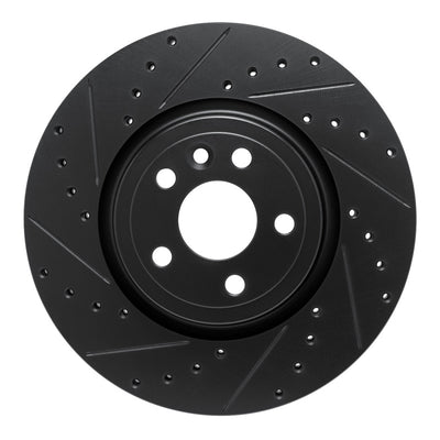 R1 17-19 Jaguar F-Pace Front Left Drilled & Slotted Black Brake Rotor