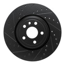 R1 17-19 Jaguar F-Pace Front Left Drilled & Slotted Black Brake Rotor