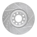 R1 05-25 Audi Q3 Front Left Drilled & Slotted Silver Brake Rotor