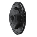 R1 06-10 Jeep Grand Cherokee Front & Rear Drilled & Slotted Black Brake Rotor Set