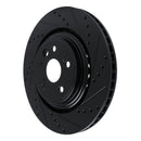 R1 20-25 Lexus RX350 Front Right Drilled & Slotted Black Brake Rotor