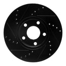 R1 92-08 Audi A4 (USA/Canada) Front Right Drilled & Slotted Black Brake Rotor