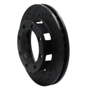 R1 71-91 Chevrolet C30 Pickup Front Left Drilled & Slotted Black Brake Rotor