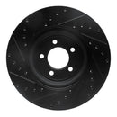 R1 06-10 Jaguar XK Front Right Drilled & Slotted Black Brake Rotor