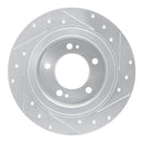 R1 13-25 Hyundai SONATA Rear Left Drilled & Slotted Silver Brake Rotor