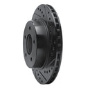 R1 87-90 Dodge Dakota 4WD Front Right Drilled & Slotted Black Brake Rotor