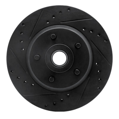 R1 71-81 Chrysler Newport Front Left Drilled & Slotted Black Brake Rotor