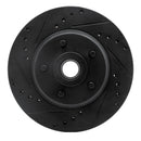 R1 71-81 Chrysler Newport Front Left Drilled & Slotted Black Brake Rotor