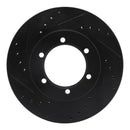 R1 98-15 Nissan Frontier Front Left Drilled & Slotted Black Brake Rotor