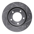 R1 76-93 Ford F-150 4WD Front Left Drilled & Slotted Silver Brake Rotor