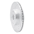 R1 98-22 Acura CSX Front Left Drilled & Slotted Silver Brake Rotor