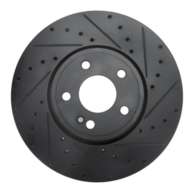 R1 19-26 Mercedes-Benz A220 Front Right Drilled & Slotted Black Brake Rotor